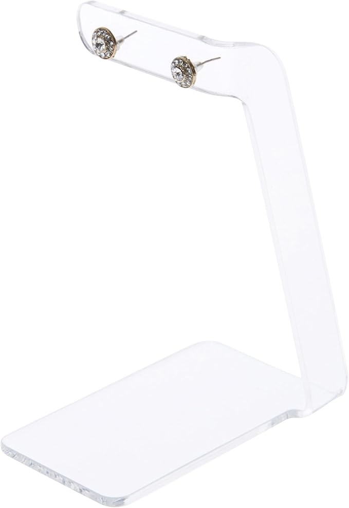 Plymor Clear Acrylic Signpost-style Pair Hanging Earring Display Stand, 2.375" W x 3.5" D x 5" H (12 Pack)