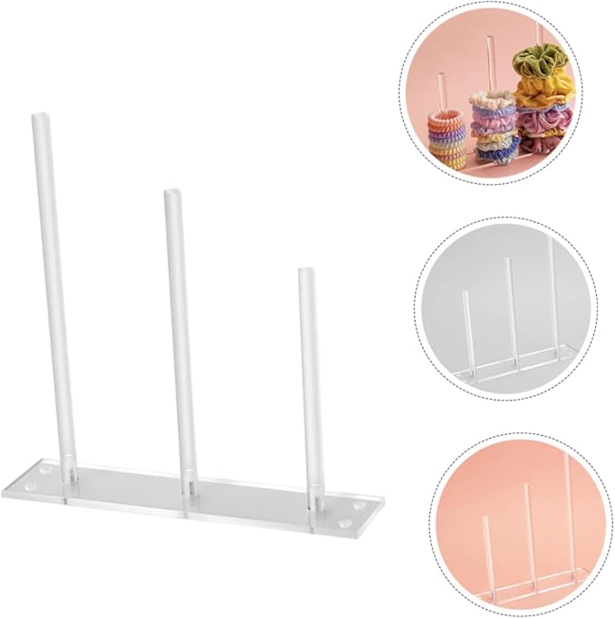 Acrylic Hair Accessories Organizer Display Stand for Hair Ties Bracelets and Headbands Clear Stackable and Versatile Storage for Girls Jewelry and Hairbands