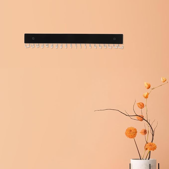 BESPORTBLE Wall Mounted Belt Hanger with 20 Hooks, Rotatable Metal Tie and Belt Organizer Rack for Men’s Closet Storage, Multifunctional Hanging Accessory Organizer for Entryway and Bedroom