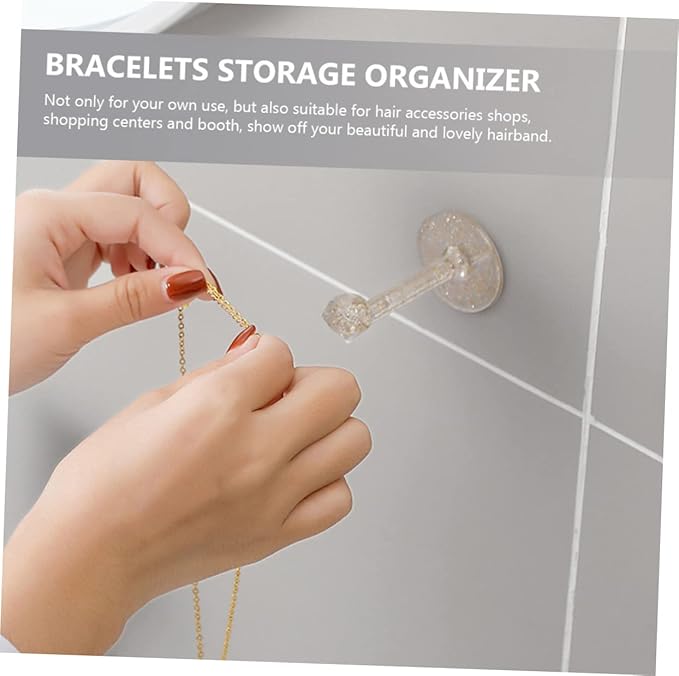 Wall-Mounted Headband Storage Rack Hairband Organizer Hooks for Jewelry and Accessories Display 5.70X2.59X1.57In Durable Hair Rings Holder for Home Decoration