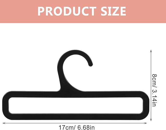 10pcs Plastic Scarf Organizer Scarf Holder Tie and Belt Hanging Rack for Closet Space-Saving Wardrobe Accessory Organizer in Black