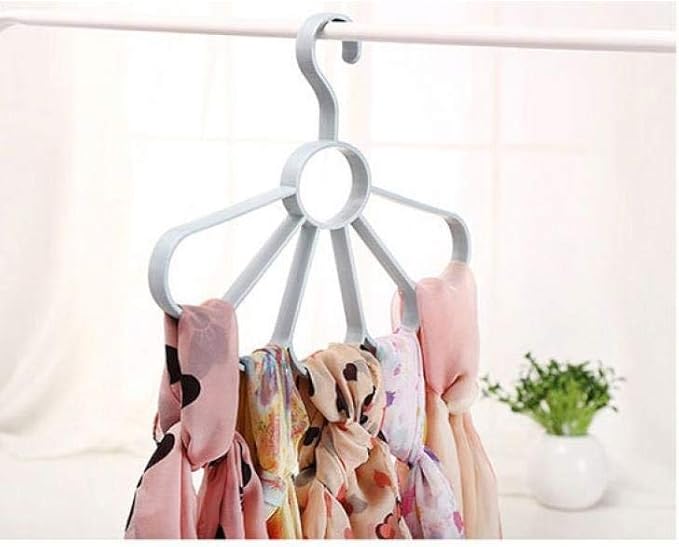 1pc Scarf Hanger Organiser, Petal Shape Scarf Holder with 5 Petal for Shawls,Scarves, Ties, Belts, Other Accessories