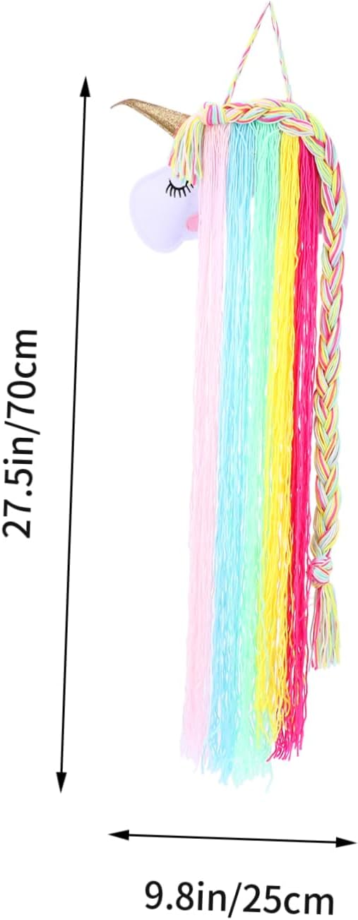 Hand-woven Unicorn Headband Organizer Hair Clips Storage Holder for Girls Wall-mounted Headdress Organizer for Bows Accessories