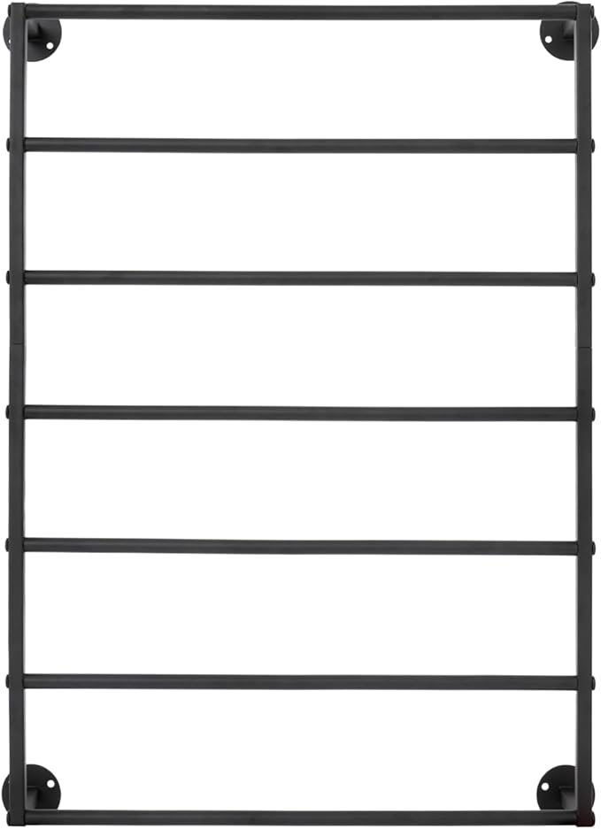 Wall Mounted Scarf Rack, 7-Tier Scarf and Tie Display Rack, Black Hijab Hanger, Metal Wrapping Paper Storage Organizer for Accessory Stores, Bedrooms, Bathrooms