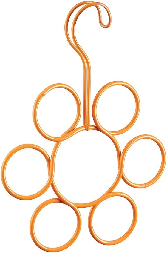 InterDesign Classico Petal Scarf Hanger, No Snag Storage for Infinity Scarves, Ties, Belts, Shawls, Accessories - 6", Tangelo