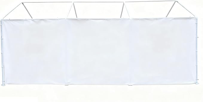 Rutile 10x20 Carport Replacement Sidewall, 180G PE Waterproof & UV Protected Sidewall Cover (White, Sidewall Panel w/o Mesh Windows)