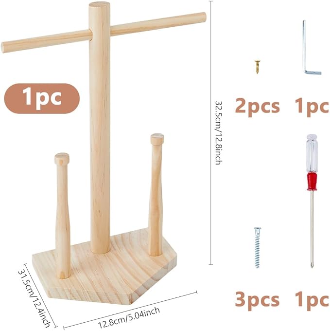 DICOSMETIC Wood Drip Necklace Organizer Holder Wooden Baseball Jewelry Holder Championship Stacked Ring Display Wooden Jewelry Storage Organizer Baseball Theme Gifts, PapayaWhip