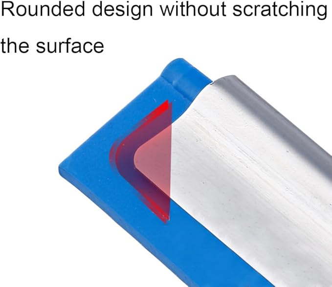 Professional 10” Performance Grip Window & Glass Cleaning Squeegee - Cleaning Supplies, Squeegee for, Auto Home Kitchen Bathroom Shower Mirror Wiper with Blue Rubber Water Blade(10in/25cm, Blue)
