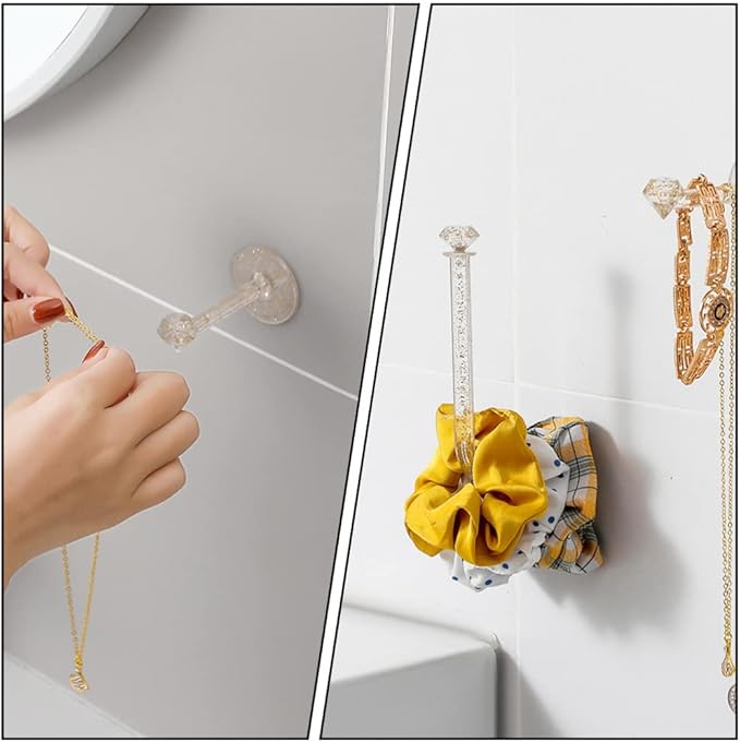 Beaupretty 6pcs Wall Scrunchie Holder Hair Ties Organizer Stand Jewelry Bracelet Display Organizer Hairband Storage Hangers Hair Rope Hooks for Home Shop Bracelets Bangle