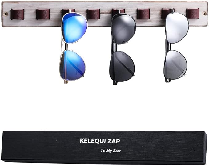 Sunglasses Organizer for Wall Rustic Home Decor Wood Eyeglass Display Farmhouse Wall Mounted Eyewear Rack Sunglass Holder for Multiple Glasses Unique Birthday Gifts for Dad Husband