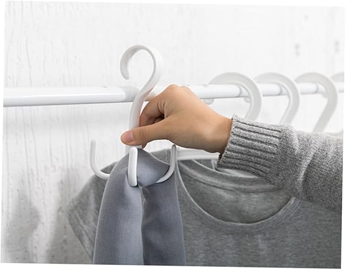Amosfun 9pcs Rotating Multifunctional Hooks for Scarves Ties and Accessories Organizer Space-Saving Closet Hanger White