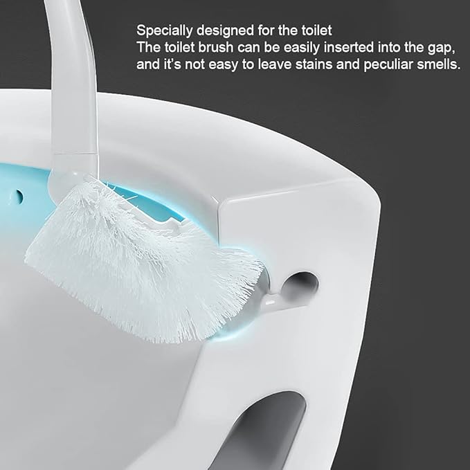 Baffect Curved Toilet Brush Plastic Long Antislip Grip Handle Toilet Cleaning Brushes Strong Decontamination Hanging Portable Toilet Bowl Brush Bathroom Accessories