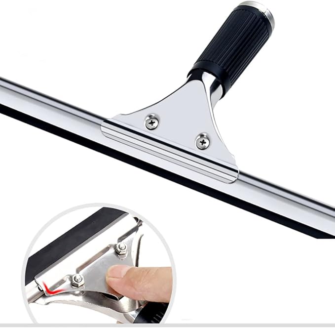 Black 25cm 10in Non-Slip Handle Window Squeegee for Car Windshield, Mirror, Sink, Bathroom, Ceramic Tiles (10in/25cm, Black)