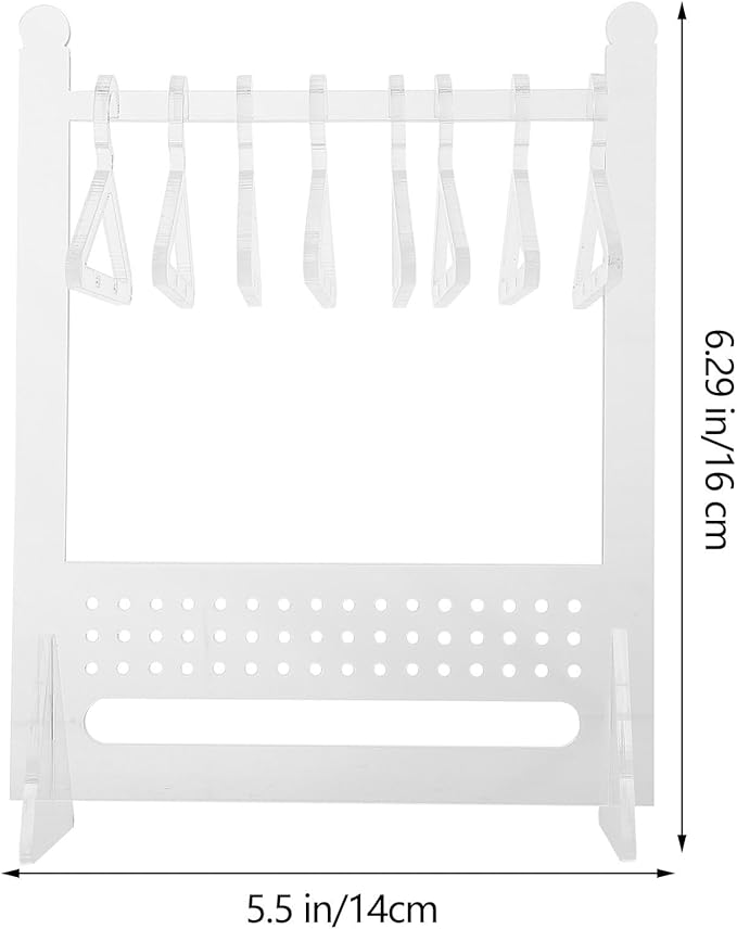 SUPVOX Acrylic Earring Display Stand and Necklace Organizer with 8 Hangers Jewelry Holder for Women Jewelry Storage and Closet Accessory Organizer