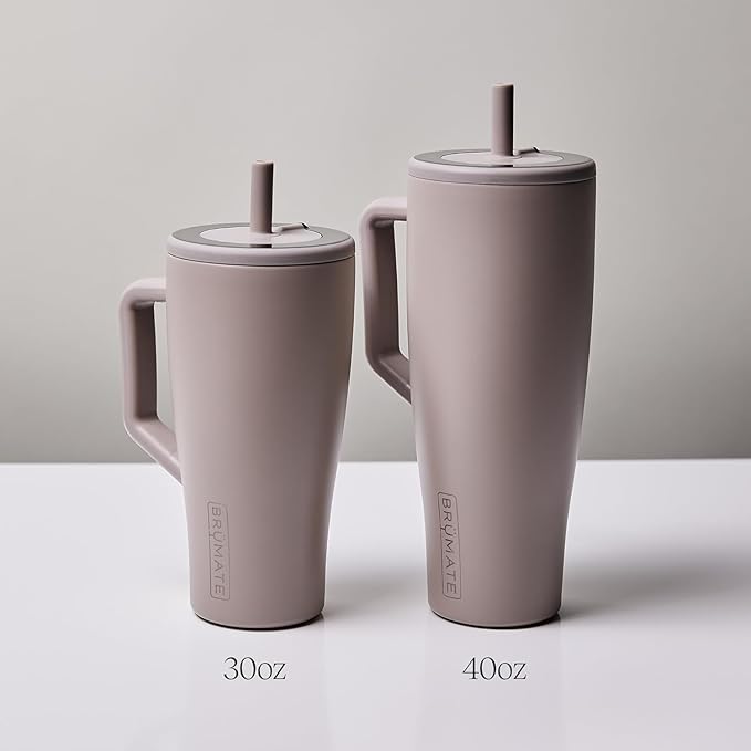 BrüMate Era 30 oz Tumbler with Handle and Straw | 100% Leakproof Insulated Water Bottle Tumbler with Lid and Flexible SoftSip Straw | Made of Stainless Steel | Cup Holder Friendly | 30oz (Lavender)