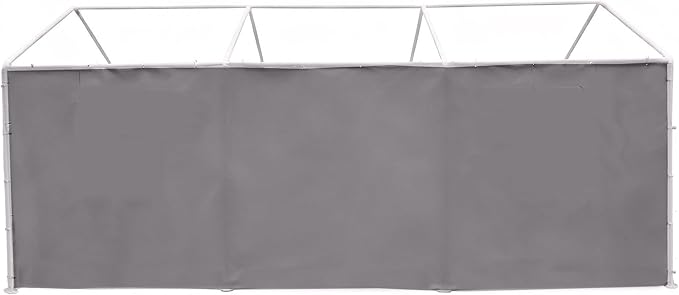 Rutile 10x20 Carport Replacement Sidewall, 180G PE Waterproof & UV Protected Sidewall Cover (Gray, Sidewall Panel w/o Mesh Windows)