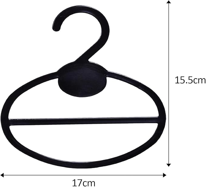 20 X Scarf Shawl Tie Organizer Accessories Holder Portable Neckerchief Rack Display Space Saving Closet Organizer (Black 17cm)