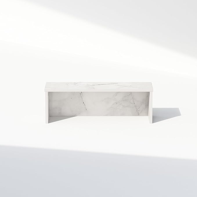 Furinno Classic Desk Organizers and Accessories, 18-Inch Desk Organizer, Desktop Organizer, for Office Supplier, Office Desk Accessories, Marble White