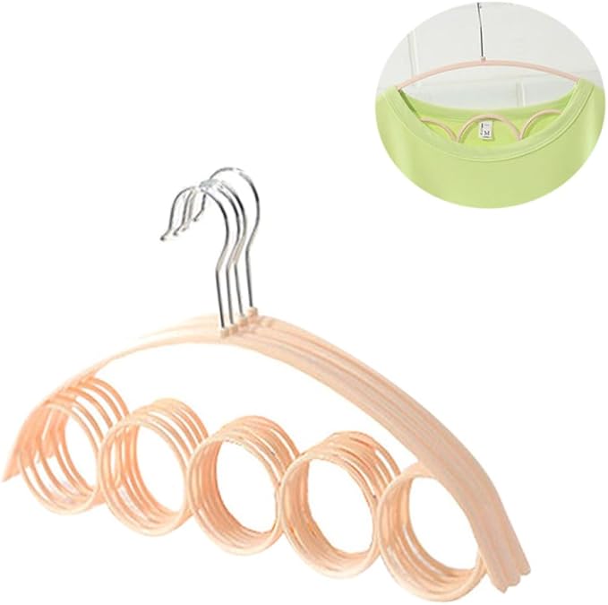 Ciieeo 4pcs Scarf Non- Plastic Hanger Space-Saving Closet Organizer for Scarves Jewelry and Accessories Fits Standard Closets Beige