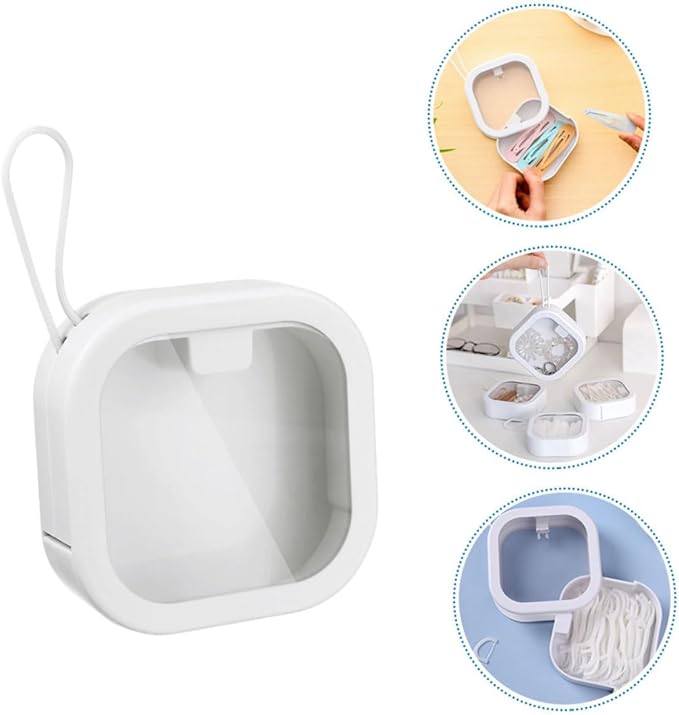 Hair Clip Organizer Portable Hair Tie Holder Abs Tpe Travel Container Lid