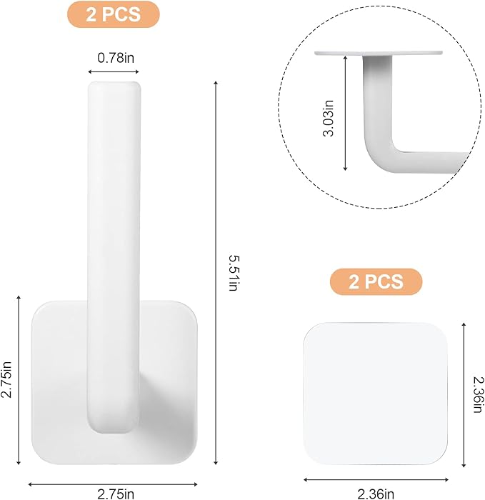 Cunhill Adhesive Scrunchie Holder Organizer Wall Hair Accessories Organizer Wall Hooks Waterproof Scrunchy Storage Stick Scrunchies Hook Headband Hairband Hair Ties Holder, White, Simple Style