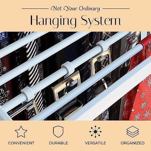 TieMaster Belt S Hooks, 5-Piece S Hooks for Hanging Belts, Purses and Other Accessories, Heavy-Duty Belt Hanger for Tie and Scarf Racks, Versatile and Easy to Attach, Gray, 1.75 x 0.38 Inches