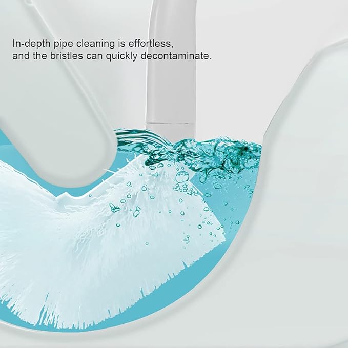 Baffect Curved Toilet Brush Plastic Long Antislip Grip Handle Toilet Cleaning Brushes Strong Decontamination Hanging Portable Toilet Bowl Brush Bathroom Accessories