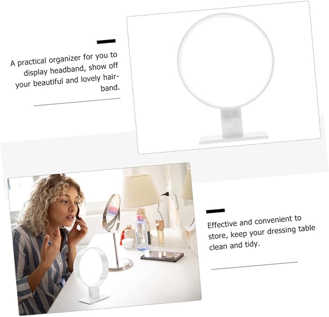 2pcs Acrylic Headband Holder Stands Stylish Round Shape Hairband Display Racks for Women for Home and Boutique Use Lightweight and Portable Organizer for Hair Accessories