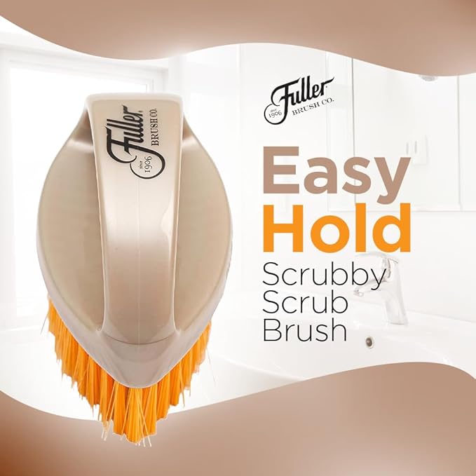 Fuller Brush Easy Hold Scrubby Brush – Ergonomic Non-Slip Grip Handle – Durable Stiff Bristles for Kitchen, Sink, Pots and Pans, Handheld Cleaning Brush (Pack of 2)