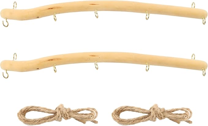 2Pcs 15inch Driftwood Wall Hanging Jewelry Hanger, Natural Driftwood Decorative Branches Farmhouse Vintage Wooden Hook, Drift Wood Pieces for Crafts Jewelry Organizers (COLOR:nature)
