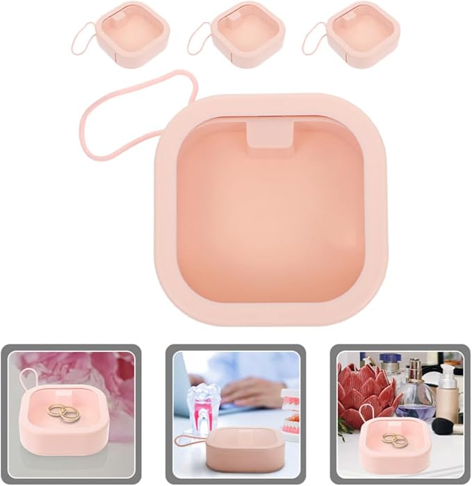 Cabilock 4pcs Portable Hair Tie Organizer Multi-functional Scrunchie Case Hair Clip Storage Box for Travel Easy to Clean Jewelry Organizer for Accessories and Earring Display