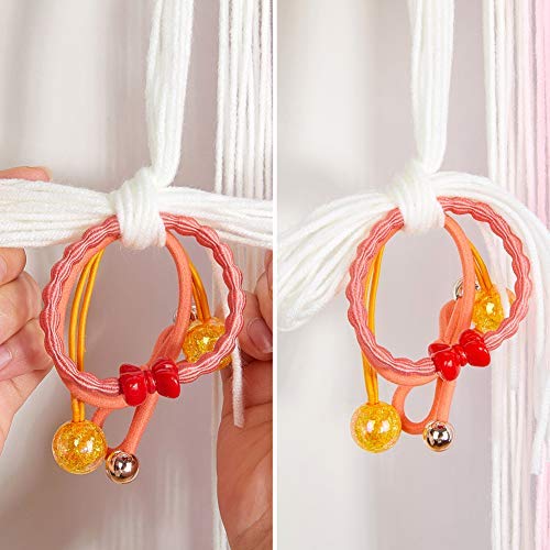 Beinou Unicorn Hair Clips Holder With Rainbow Hot Pink Yarn Tassels, Bows Storage, Shy Face Headband Organizer for Theme Party Decorations
