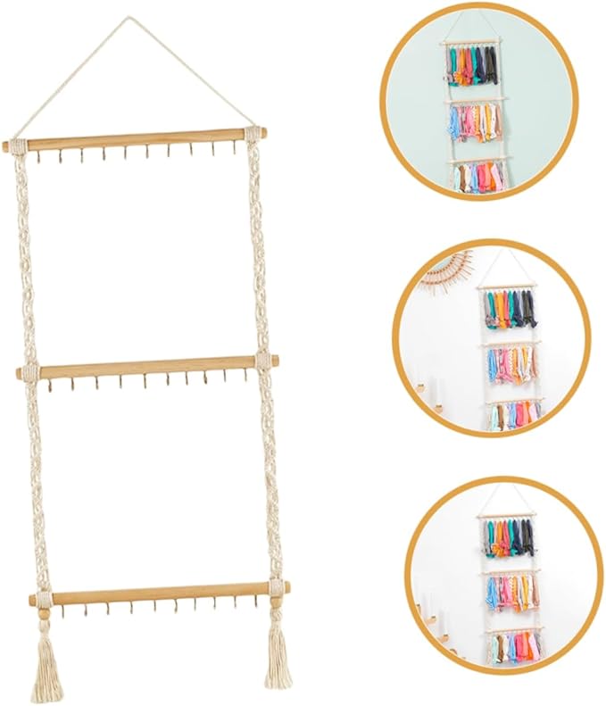 LIFKOME Hanging Hair Accessory Organizer Bow Holder Storage Rack for Hair Clips and Headdresses for Room Decoration