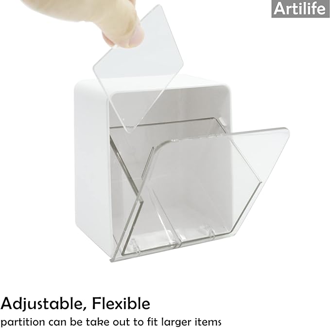 Artilife Bathroom Qtip Holder Canisters for Swabs and Balls, Vanity Countertop Storage Organizer (1 Pack)