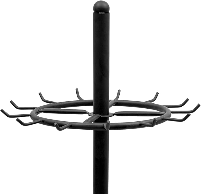 Tie Rack, Belt Organizer Display Stand, Rotating Accessory Holder, 2-Tier 31 Hooks Design, Heavy Duty Storage Solution, Perfect for Closet Retail Boutique Store Use, Modern Black Metal Construction