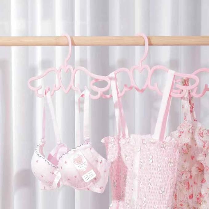 Cute Angel Wing Clothes Hanger - Heart-Shaped Design for Dorm Room - Perfect for Ties, Scarves, and Accessories (10 Pcs)