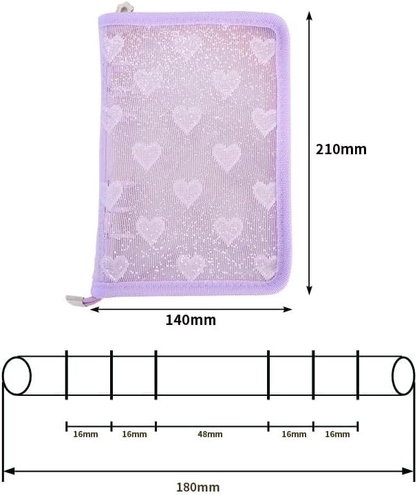 Enamel Pin Display Book Collection Trading Book Portable Brooch Pins Holder Storage Organizer Case Zippered (Purple Heart Lace)