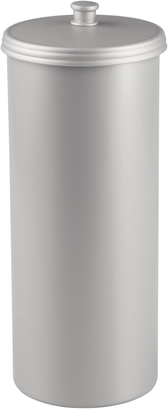 iDesign Freestanding Bathroom Toilet Paper Storage Holder with Lid for 3 Extra Rolls, 2-Pack, Silver