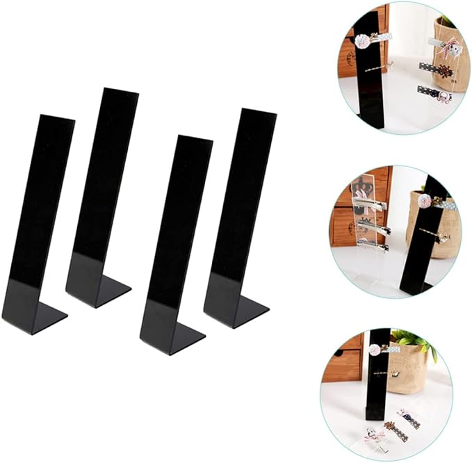 4pcs Acrylic Hair Clip Display Stand Organizer for Hairpins Barrettes Clips Compact Storage for Home Shops and Boutiques