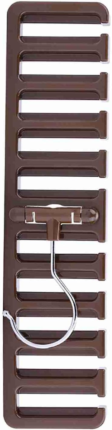 10 Slot Tie Belt Scarf Rack Organizer Sturdy Plastic Closet Wardrobe Space Saver Multifunctional Rotating Hanger for Ties Belts Scarves Accessories Black Brown Beige 30.5 x 7.3 x (Brown)