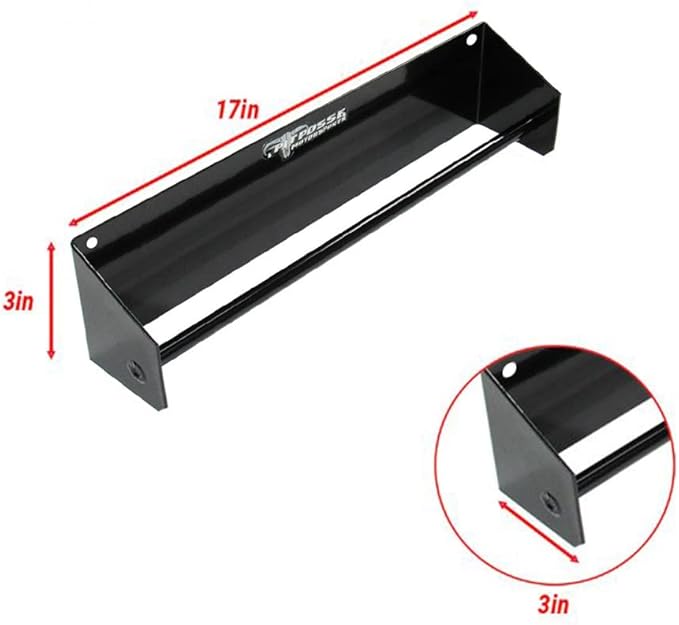Pit Posse 464BK Tie Down Hanger Rack Storage Holder - Made in USA - Race Car Enclosed Trailer Shop - Ratchet Strap Organizer - Garage Walls, Drywall, Wood, Steel Trailer Studs (Black)