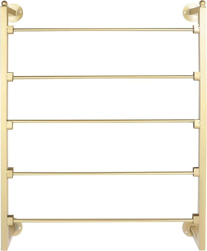 5 Tier Scarf Rack Wall Mounted Retail Display Ribbon Organizer Holder Tie Rack Towel Racks Pants Belt Racks for Home Clothing Retail Store