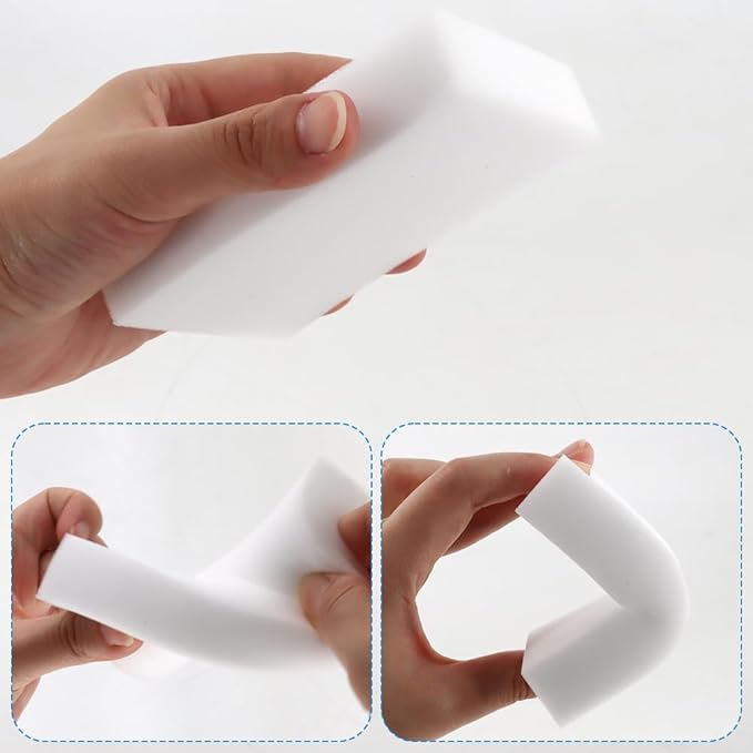 100 Pack Heavy Duty Melamine Sponge, Magic Cleaning Sponges Eraser for Kitchen Bathroom Bathtub Floors, Non-Scratch Bulk Sponge Pads