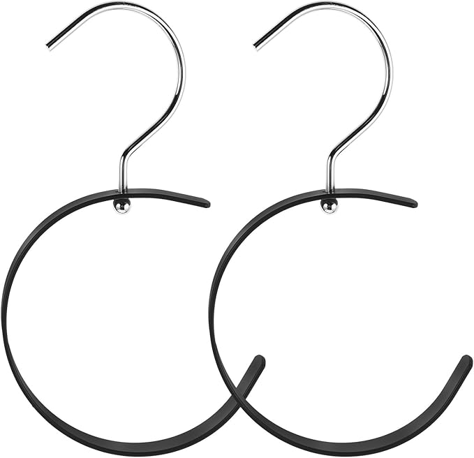 2pcs Rotatable Belt and Scarf Hanger Rack for Closet, Multi-Functional Space-Saving Accessory Organizer Hooks for Handbag, Hat, and Beanie Storage