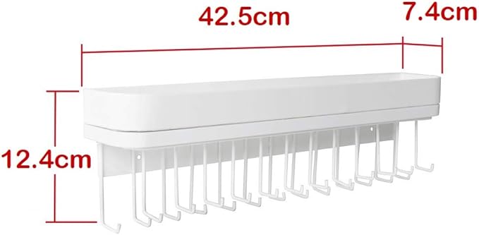 J JACKCUBE DESIGN Necklace Holder Wall Mounted Jewelry Organizer for Bracelet, Earrings and Rings with 25 Hooks - Aesthetic Room Decor Bedroom Shelf Rack (White) - MK124C