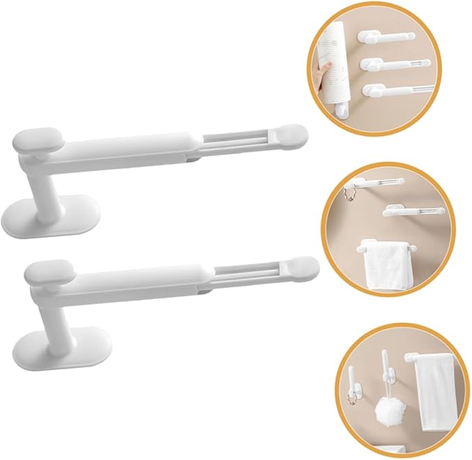 2pcs Wall Mounted Hair Accessories Organizer Telescopic Scrunchies Holder for Hairbands Hair Ties and Jewelry Stylish Storage for Home Decor