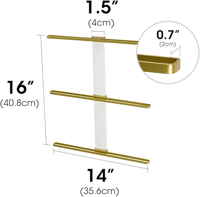 J JACKCUBE DESIGN Sunglasses Storage Organizer Wall 3 Tier Eyewear Display Storage Hanging Rack Modern Simple Eyeglasses Display Holder for Entryway Living Room Bedroom- MK1305A
