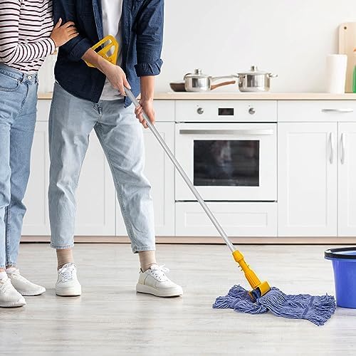 6Pack Heavy Duty Commercial Looped End Cotton Mop,String Cotton Mop Refill Heads Wet Industrial Blue Cotton Looped End String Head Refills, Heavy Mop Replace Head,for General and Floor Cleaning