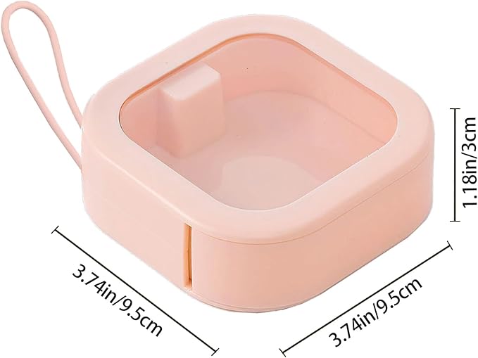 2-Pack Hair Tie and Cotton Swab Storage Box (With Lid) - Portable Hair Accessory Storage Box, Cotton Swab Holder for Bathroom, Dressing Table, Travel - Pink