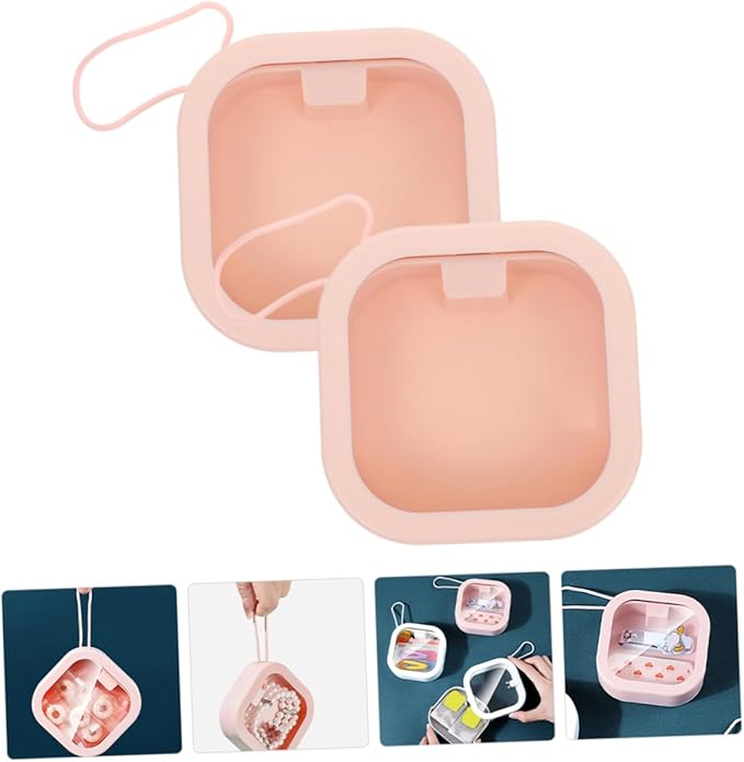 2Pcs Portable Hair Tie Organizers Multi Function Jewelry Case Sturdy Scrunchies Storage Box Space Saving Hair Accessories Organizer for Wall Desktop Use Easy to Clean